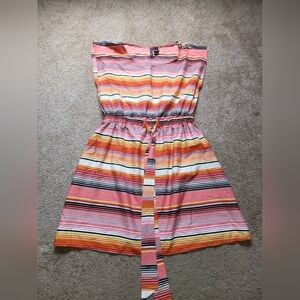 Plus Size Stripped Short Dress